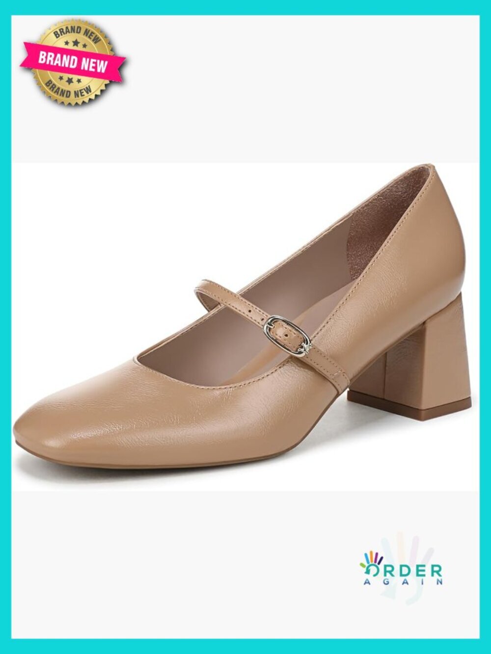 Mary Jane Pump with Block Heel Adjustable Strap Comfort Fit Round Toe Classic
